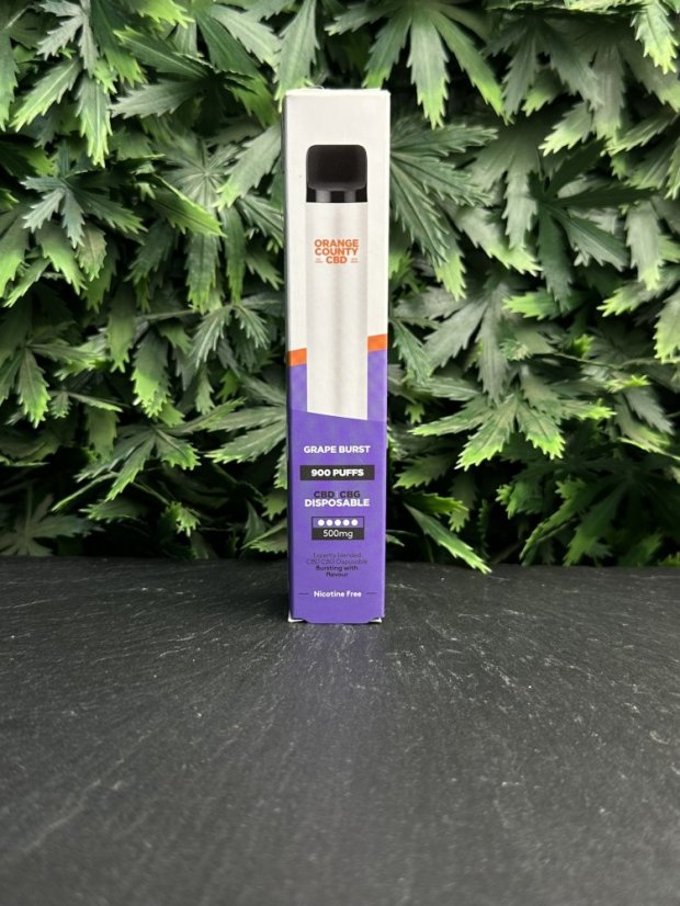 Jednorázový CBD Vape Orange County – 3ml - Příchuť: Grape Burst