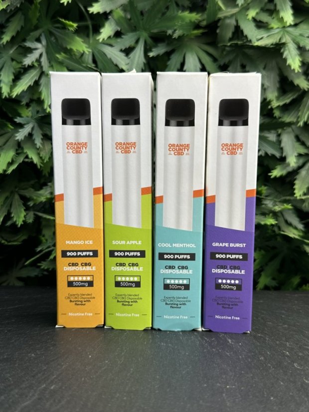 Jednorázový CBD Vape Orange County – 3ml - Příchuť: Sour Apple