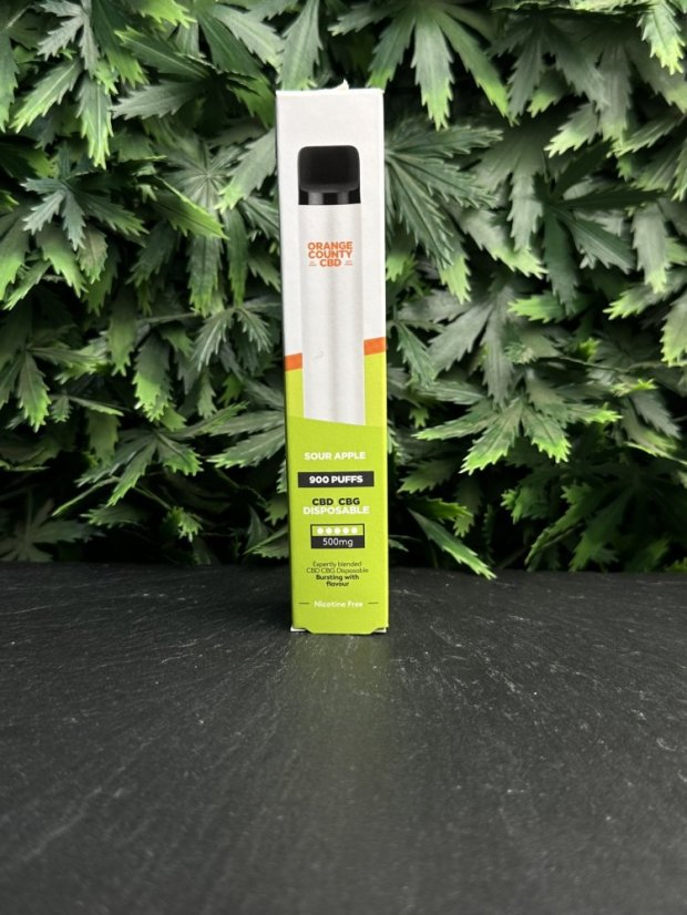 Jednorázový CBD Vape Orange County – 3ml - Příchuť: Sour Apple